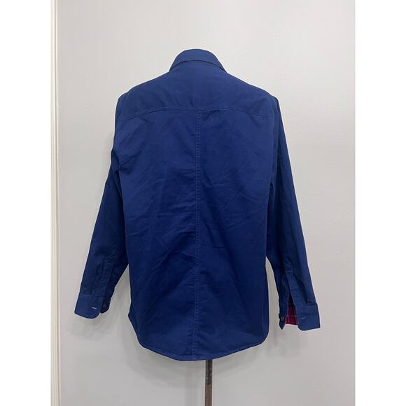 Lands’ End Jacket Men’s M Traditional Fit Blue Plaid Quilted Lining Gorpcore - Picture 2 of 8